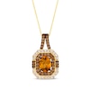 Thumbnail Image 1 of Le Vian Oval-Cut Citrine Necklace 1 ct tw Diamonds 14K Honey Gold 20&quot;