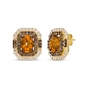 Thumbnail Image 1 of Le Vian Oval-Cut Citrine Earrings 1-5/8 ct tw Diamonds 14K Honey Gold