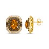Thumbnail Image 3 of Le Vian Oval-Cut Citrine Earrings 1-5/8 ct tw Diamonds 14K Honey Gold