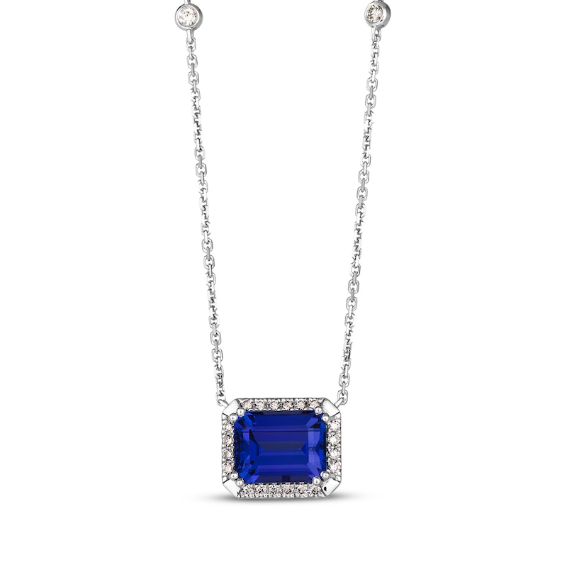Le Vian Emerald-Cut Tanzanite Necklace 1/4 ct tw Diamonds 14K Vanilla ...