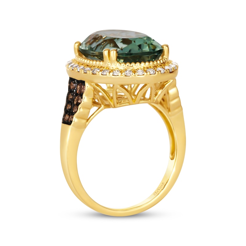 Main Image 3 of Le Vian Oval-Cut Green Quartz Ring 1/2 ct tw 14K Honey Gold Size 7