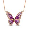 Thumbnail Image 1 of Le Vian Ombré Pink Sapphire Butterfly Necklace 1-1/6 ct tw Diamonds 18K Strawberry Gold 19&quot;