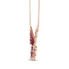 Thumbnail Image 2 of Le Vian Ombré Pink Sapphire Butterfly Necklace 1-1/6 ct tw Diamonds 18K Strawberry Gold 19&quot;