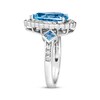 Thumbnail Image 2 of Le Vian Pear-Shaped & Square-Cut Aquamarine Ring 3/8 ct tw Diamonds 18K Vanilla Gold Size 7