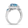 Thumbnail Image 3 of Le Vian Pear-Shaped & Square-Cut Aquamarine Ring 3/8 ct tw Diamonds 18K Vanilla Gold Size 7