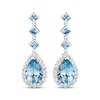Thumbnail Image 2 of Le Vian Pear-Shaped & Square-Cut Aquamarine Drop Earrings 5/8 ct tw Diamonds 18K Vanilla Gold