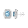 Thumbnail Image 3 of Le Vian Cushion-Cut Aquamarine Earrings 1 ct tw Diamonds 18K Vanilla Gold