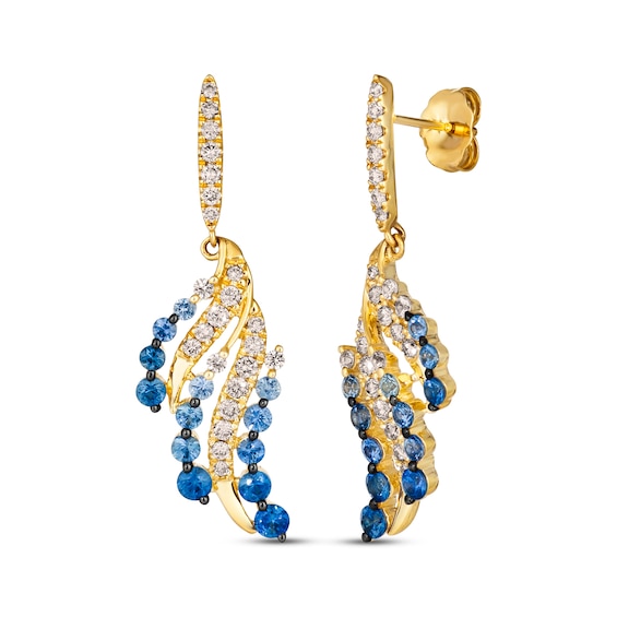 Le Vian Denim Ombré Dangle Earrings 1/2 ct tw Diamonds 14K Honey Gold