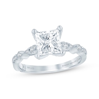 Monique Lhuillier Bliss Princess-Cut Lab-Grown Diamond Engagement Ring 1-7/8 ct tw 18K White Gold