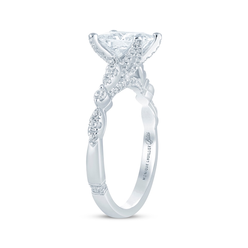 Main Image 2 of Monique Lhuillier Bliss Princess-Cut Lab-Grown Diamond Engagement Ring 1-7/8 ct tw 18K White Gold