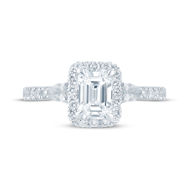 Monique Lhuillier Bliss Emerald-Cut Lab-Created Diamond Engagement Ring 1-7/8 ct tw 18K White Gold