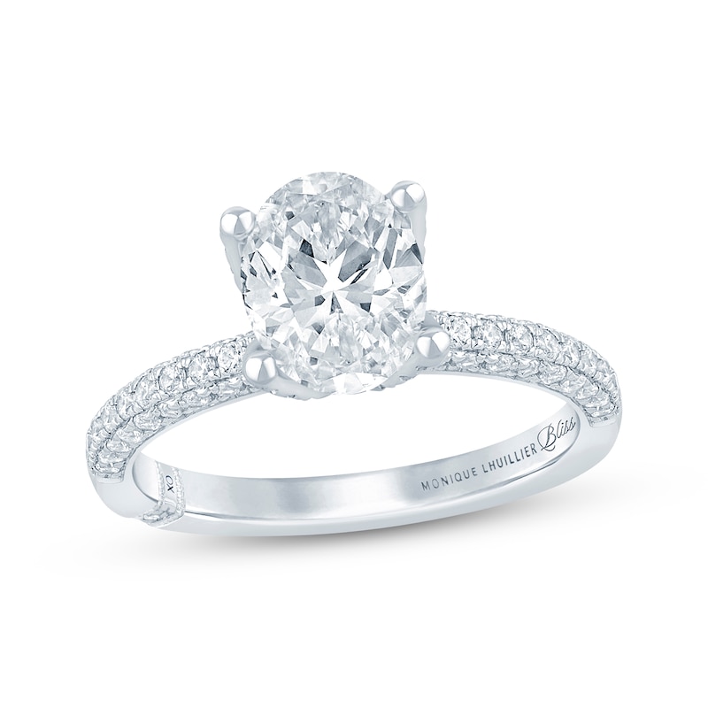 Monique Lhuillier Bliss Oval-Cut Lab-Created Diamond Engagement Ring 2-5/8 ct tw 18K White Gold