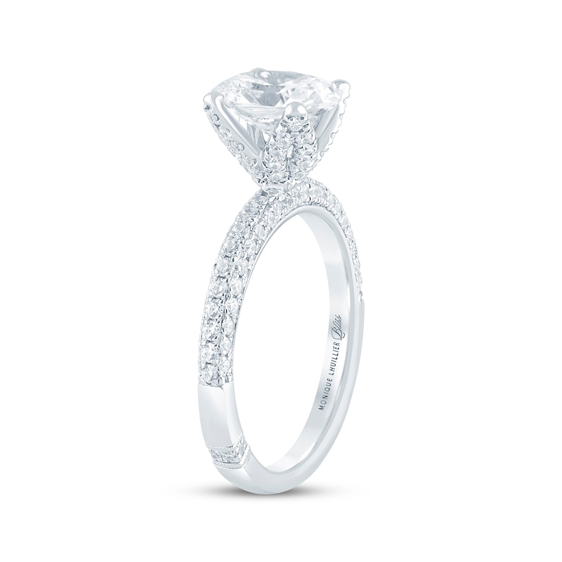 Monique Lhuillier Bliss Oval-Cut Lab-Created Diamond Engagement Ring 2-5/8 ct tw 18K White Gold