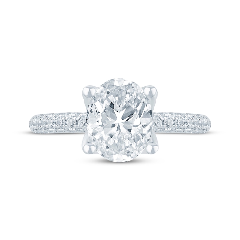 Monique Lhuillier Bliss Oval-Cut Lab-Created Diamond Engagement Ring 2-5/8 ct tw 18K White Gold