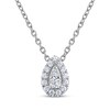 Thumbnail Image 1 of THE LEO Diamond Multi-Stone Teardrop Necklace 1/5 ct tw 14K White Gold 19&quot;