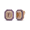 Thumbnail Image 0 of Le Vian Emerald-Cut Morganite & Rhodolite Garnet Earrings 1/3 ct tw Diamonds 14K Strawberry Gold