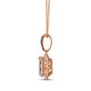 Thumbnail Image 2 of Le Vian Emerald-Cut Morganite Necklace 1/4 ct tw Diamonds 14K Strawberry Gold 20&quot;