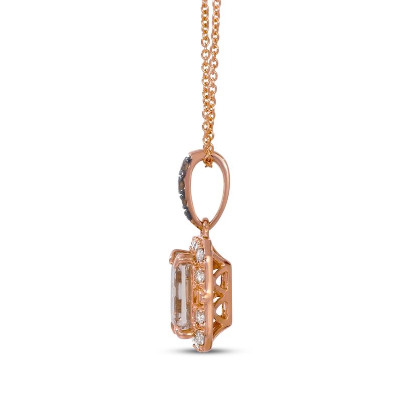 Main Image 2 of Le Vian Emerald-Cut Morganite Necklace 1/4 ct tw Diamonds 14K Strawberry Gold 20&quot;