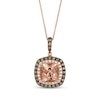 Thumbnail Image 1 of Le Vian Cushion-Cut Morganite Necklace 5/8 ct tw Diamonds 14K Strawberry Gold