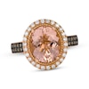Thumbnail Image 1 of Le Vian Oval-Cut Morganite Ring 3/8 ct tw Diamonds 14K Strawberry Gold Size 7