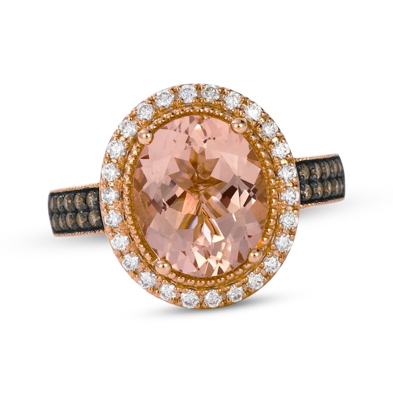 Le Vian Oval-Cut Morganite Ring 3/8 ct tw Diamonds 14K Strawberry Gold