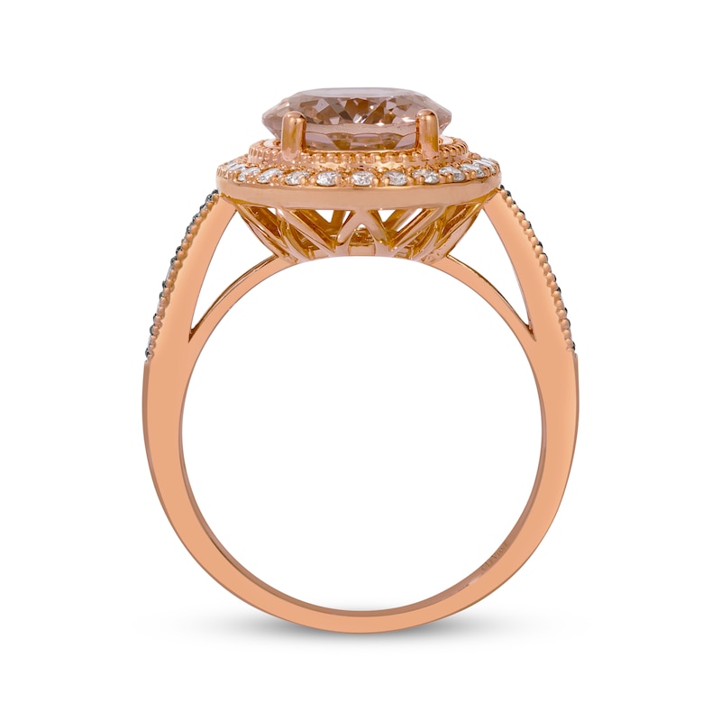 Main Image 2 of Le Vian Oval-Cut Morganite Ring 3/8 ct tw Diamonds 14K Strawberry Gold Size 7