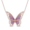 Thumbnail Image 0 of Le Vian Strawberry Ombré Sapphire Butterfly Necklace 1-1/6 ct tw Diamonds 18K Strawberry Gold 17.5"