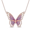 Thumbnail Image 1 of Le Vian Strawberry Ombré Sapphire Butterfly Necklace 1-1/6 ct tw Diamonds 18K Strawberry Gold 17.5&quot;