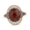 Thumbnail Image 1 of Le Vian Oval-Cut Garnet Ring 1/2 ct tw Diamonds 14K Strawberry Gold Size 7