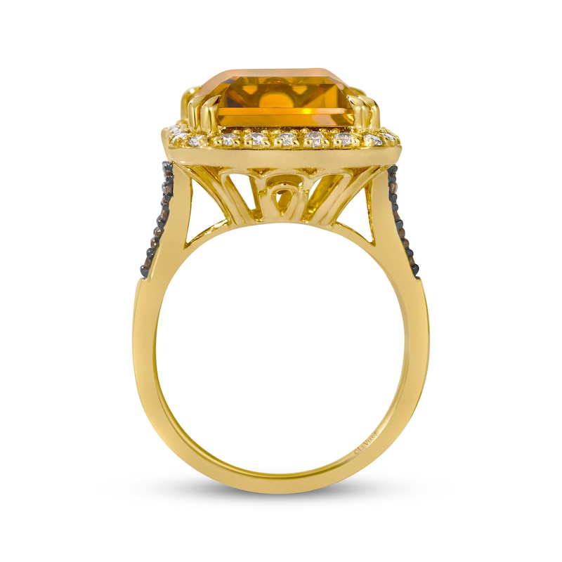 Main Image 2 of Le Vian Octagon-Cut Citrine Ring 5/8 ct tw Diamonds 14K Honey Gold Size 7