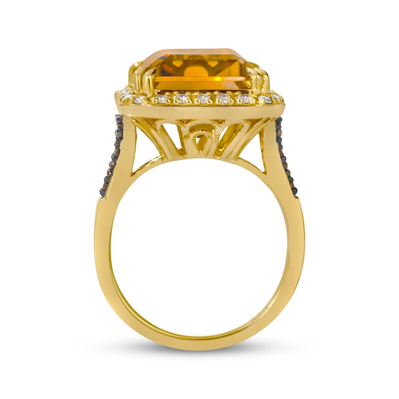 Le Vian Octagon-Cut Citrine Ring 5/8 ct tw Diamonds 14K Honey Gold