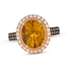 Thumbnail Image 0 of Le Vian Oval-Cut Citrine Ring 3/8 ct tw Diamonds 14K Strawberry Gold