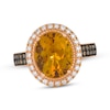 Thumbnail Image 1 of Le Vian Oval-Cut Citrine Ring 3/8 ct tw Diamonds 14K Strawberry Gold Size 7