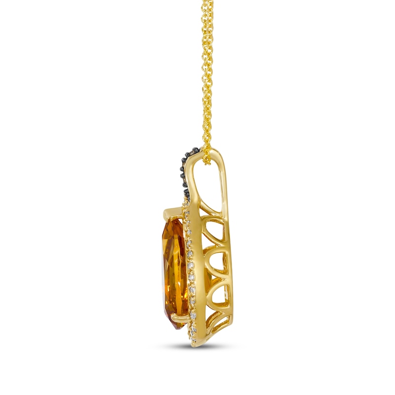 Le Vian Pear-Shaped Citrine Necklace 1/5 ct tw Diamonds 14K Honey Gold 20"
