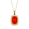 Thumbnail Image 0 of Le Vian Cushion-Cut Carnelian Necklace 1/4 ct tw Diamonds 14K Honey Gold 20"