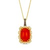 Thumbnail Image 1 of Le Vian Cushion-Cut Carnelian Necklace 1/4 ct tw Diamonds 14K Honey Gold 20&quot;