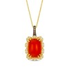 Thumbnail Image 0 of Le Vian Cushion-Cut Carnelian Necklace 1/4 ct tw Diamonds 14K Honey Gold 20"