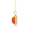 Thumbnail Image 1 of Le Vian Cushion-Cut Carnelian Necklace 1/4 ct tw Diamonds 14K Honey Gold 20"