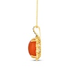 Thumbnail Image 2 of Le Vian Cushion-Cut Carnelian Necklace 1/4 ct tw Diamonds 14K Honey Gold 20&quot;