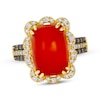 Thumbnail Image 1 of Le Vian Cushion-Cut Carnelian Ring 1/2 ct tw Diamonds 14K Honey Gold Size 7