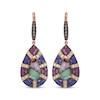 Thumbnail Image 2 of Le Vian Pear-Shaped Aquaprase, Pink Tourmaline & Amethyst Earrings 1/3 ct tw Diamonds 14K Strawberry Gold