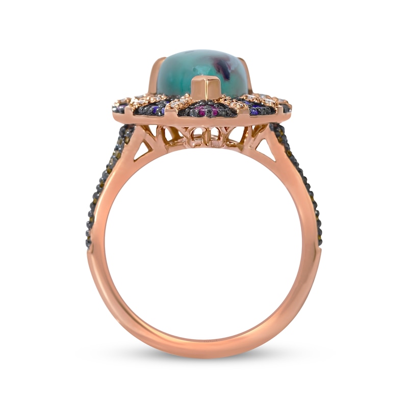 Main Image 2 of Le Vian Pear-Shaped Aquaprase, Pink Tourmaline & Amethyst Ring 1/3 ct tw Diamonds 14K Strawberry Gold Size 7