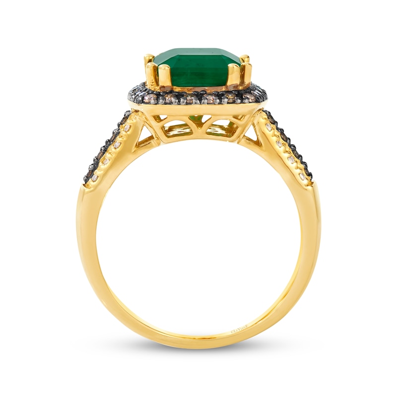 Main Image 2 of Le Vian Emerald-Cut Emerald Ring 3/8 ct tw Diamonds 14K Honey Gold Size 7