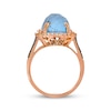 Thumbnail Image 1 of Le Vian Oval-Cut Blue Topaz Ring 1/2 ct tw Diamonds 14K Strawberry Gold