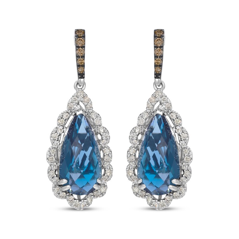 Main Image 2 of Le Vian Pear-Shaped Blue Topaz Earrings 5/8 ct tw 14K Vanilla Gold