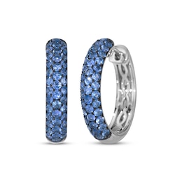 Le Vian Blue Sapphire Hoop Earrings 14K Vanilla Gold