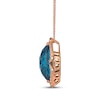 Thumbnail Image 2 of Le Vian Marquise-Cut Blue Topaz Necklace 3/8 ct tw Diamonds 14K Strawberry Gold 20&quot;