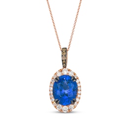 Le Vian Oval-Cut Tanzanite Necklace 5/8 ct tw Diamonds 14K Strawberry Gold 20"