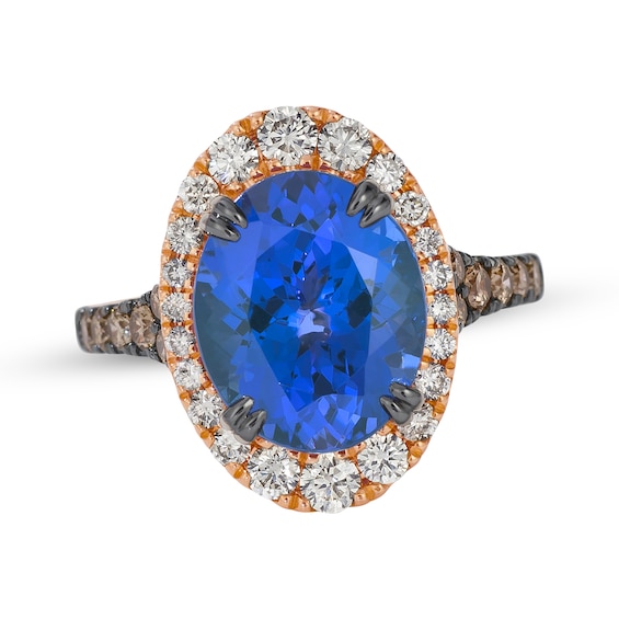 Le Vian Oval-Cut Tanzanite Ring 7/8 ct tw Diamonds 14K Strawberry Gold Size 7