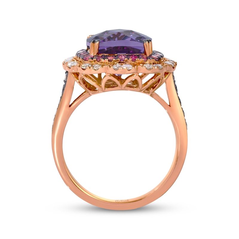 Main Image 2 of Le Vian Cushion-Cut Amethyst & Pink Tourmaline Ring 5/8 ct tw 14K Strawberry Gold Size 7